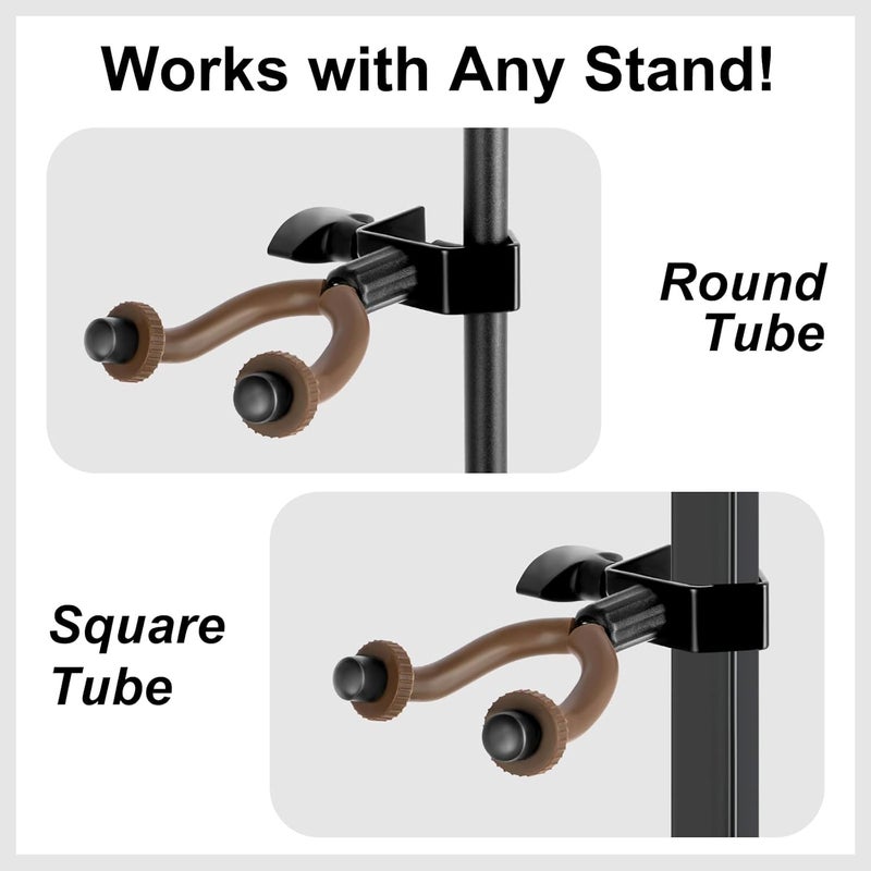ROWell Violin Hanger Violin & Viola Holder for Microphone or Sheet Music Stand and Desktop Viola Hanger No Need to Punch Holes Dual-Use Violins Mic Stand for Stage Shows,Home Studio Practices - Image 4